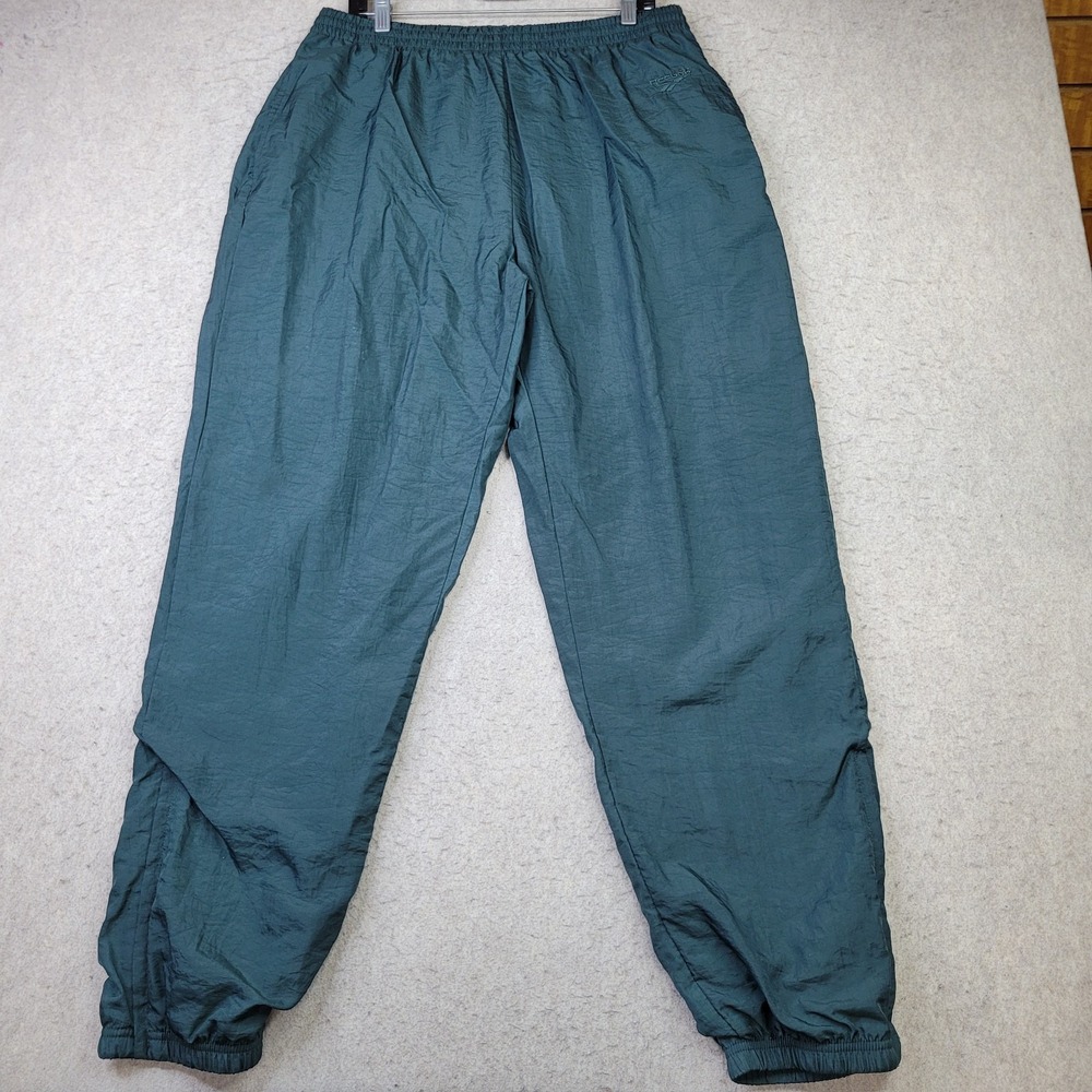 Vintage‎ Reebok Windbreaker Joggers Mens XL Green Lined Performance Running